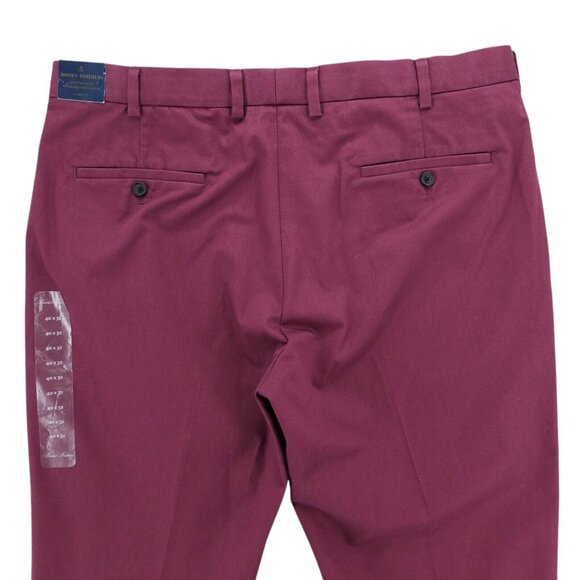 NWT BROOKS BROTHERS Clark Fit Advantage Chino Pants Burgundy Red Stretch 40x32 - Picture 5 of 9